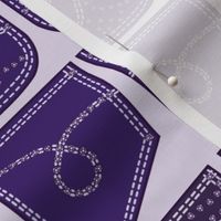Purple Denim Rhinestone Pockets