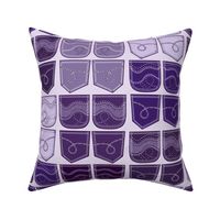 Purple Denim Rhinestone Pockets
