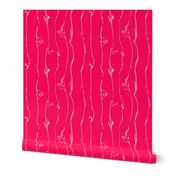 White Vine Stripe Hot Pink