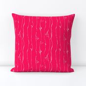 White Vine Stripe Hot Pink