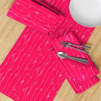 White Vine Stripe Hot Pink