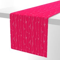 White Vine Stripe Hot Pink