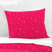 White Vine Stripe Hot Pink