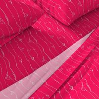 White Vine Stripe Hot Pink