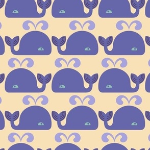 Whales - Periwinkle Purple + Lilac