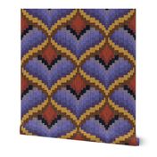 Bargello Heart in Purple and Gold