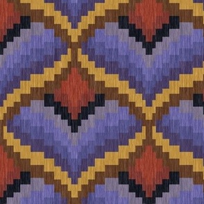 Bargello Heart in Purple and Gold