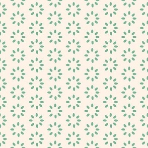 1" Motif XSmall / Anther Circles / Teal Green on Cream (darker)