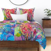 Hot Pink Goddess Oversize Abstract Floral Art 