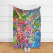 Hot Pink Goddess Oversize Abstract Floral Art 