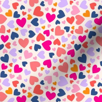 Colorful little hearts random light background