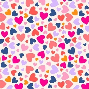 Colorful little hearts random light background