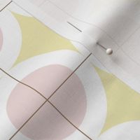 Piglet and butter hydraulic tile pattern - pink on yellow