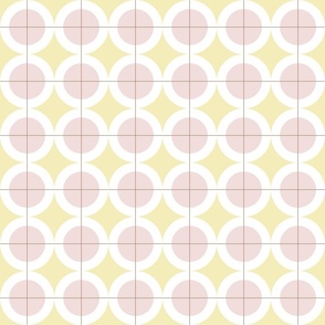 Piglet and butter hydraulic tile pattern - pink on yellow