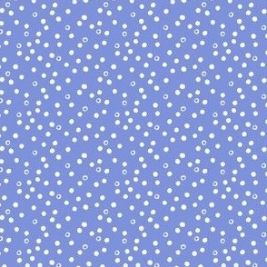 White micro size polka dots on cobalt blue