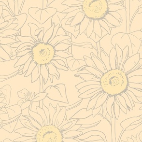 Sunflower Wall Gray and Peach