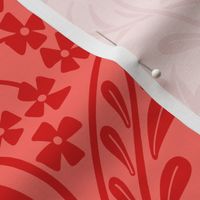 Art Nouveau fritillary acanthus damask XL wallpaper scale in poppy red by Pippa Shaw