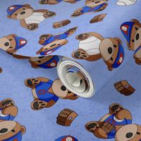 Baseball Teddy Bears Scatter Large - Blue
