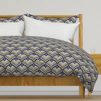 Bargello Heart in Lavender Blue and Beige