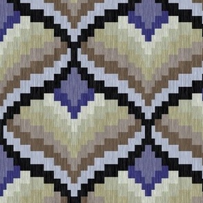 Bargello Heart in Lavender Blue and Beige