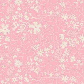 Desert Blooms: Cream & Pink Ditsy Floral