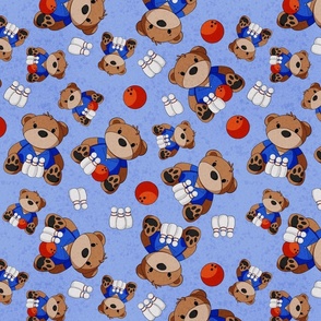 Bowling Teddy Bears Scatter Large - Blue