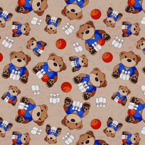 Bowling Teddy Bears Scatter Large - Brown