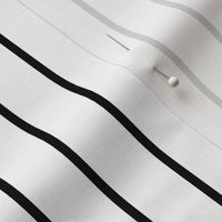 Classic One Inch Black Pinstripe on  White  1 inch 