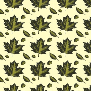 Neutral Botanics Oak leaves n acorns