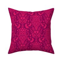 Art Nouveau fritillary acanthus damask large scale in burgundy by Pippa Shaw