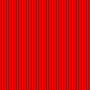   Classic Half Inch Black Pinstripe on Red 