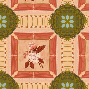 Rose floral tile and nest 