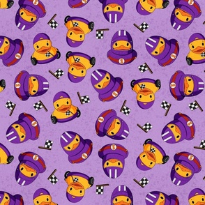 Car Racing Rubber Duck Scatter Large - Purple