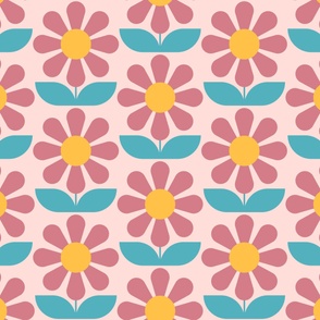 I am  so happy flowers,retro style,