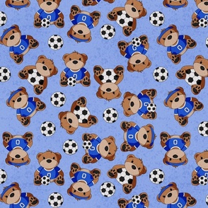 Soccer Teddy Bears Scatter Large - Blue