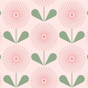 Beautiful retro pink floral pattern