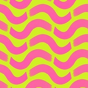 HAND-PAINTED WAVES LIME PINK
