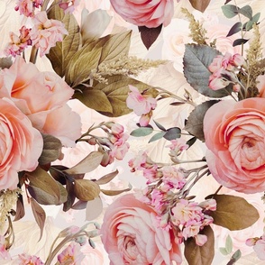 Vintage floral pattern pink