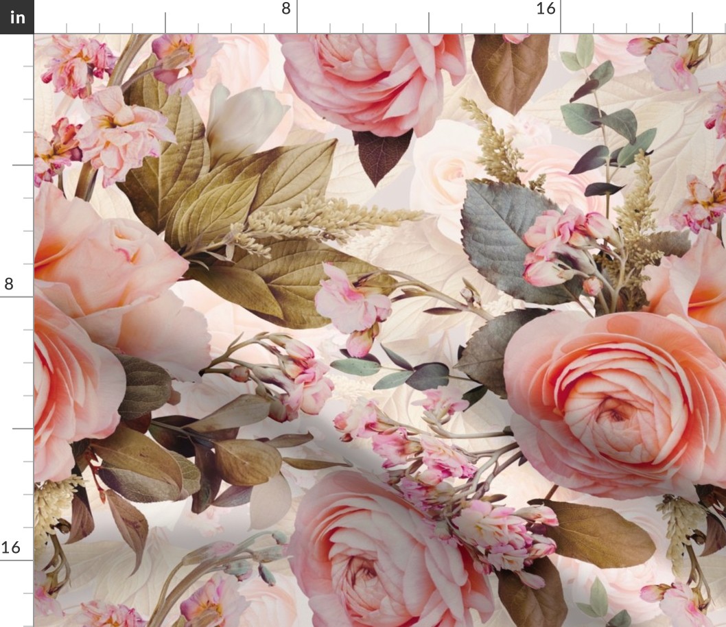 Vintage floral pattern pink