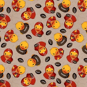 Football Rubber Duck Scatter Large - Brown