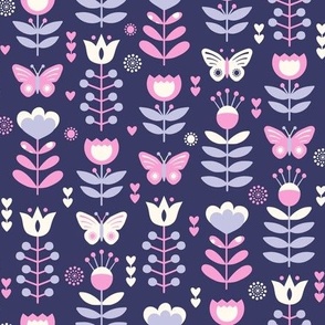Med // Cozy-Florals- Dark Purple, Pink, Lavender