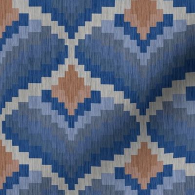 Bargello Heart in Soft Blues and Peachy Beige