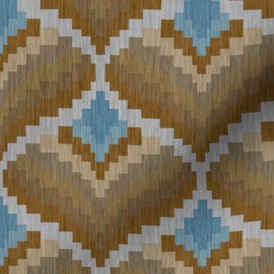 Bargello Heart in Golds and Turquoise