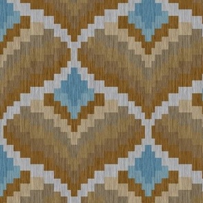 Bargello Heart in Golds and Turquoise