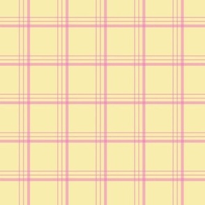 Bunny Trail plaid pink on yellow