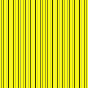 Classic 1/2 Inch Black Pinstripe on a Bright Yellow  background