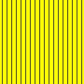 Classic wider 1 Inch Black Pinstripe on a Bright Yellow Background