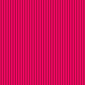  Classic 1/2 Inch Black Pinstripe on a Bright Hot Pink Background