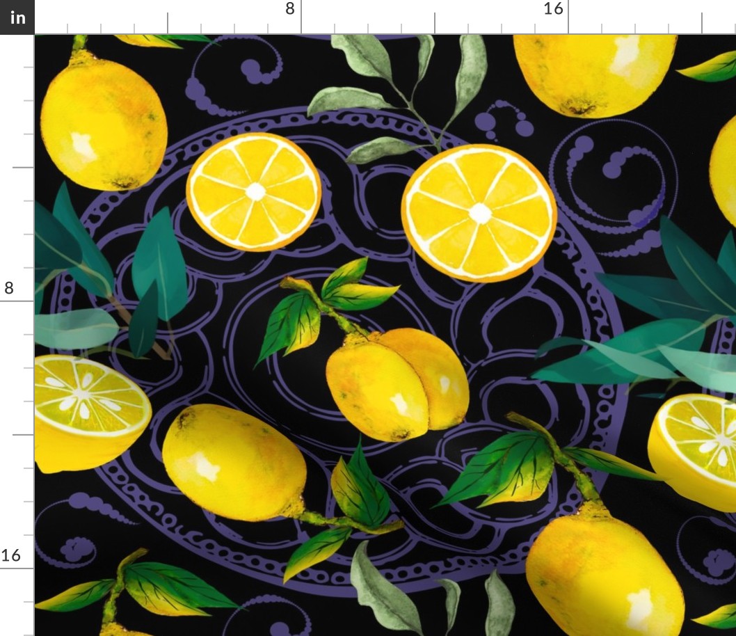  Mediterranean,Italian style,citrus,lemons,majolica pattern 