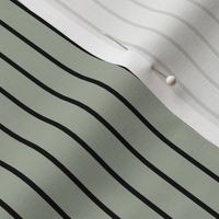 Classic 1/2 Inch Black Pinstripe on a Desert Sage Grey Green Background